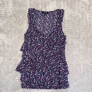 Express Tank Top- floral with ruffles